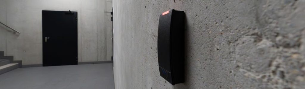 Miami access control modern high-rise security entrance keyless entry urban
